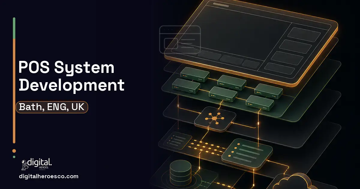 POS System Development product interface illustration for Bath, ENG, UK.