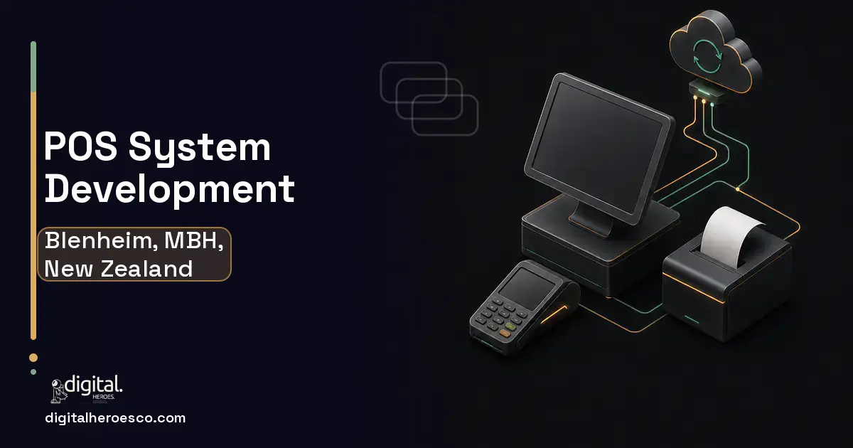 POS System Development software overview illustration for Blenheim, MBH, New Zealand.