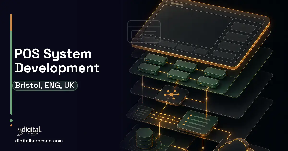 POS System Development product interface illustration for Bristol, ENG, UK.