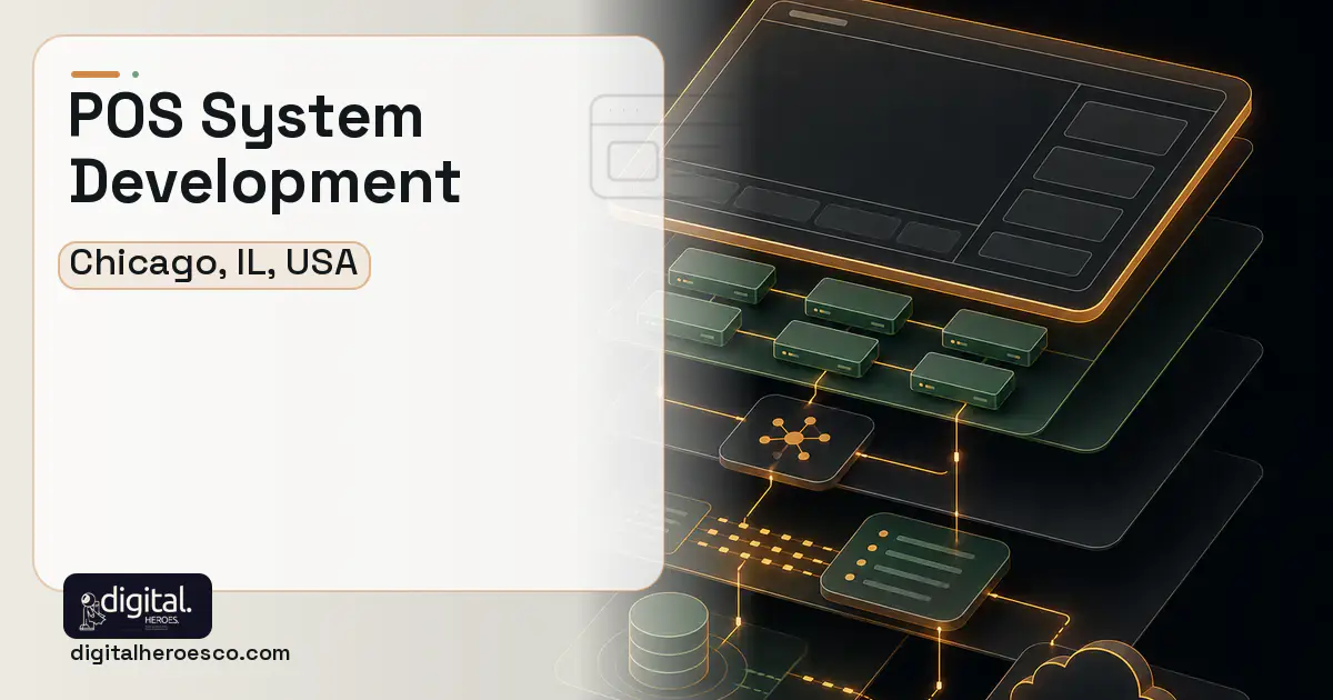 POS System Development product interface illustration for Chicago, IL, USA.