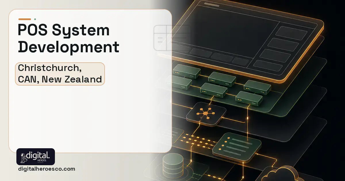 POS System Development product interface illustration for Christchurch, CAN, New Zealand.