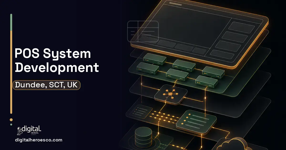 POS System Development product interface illustration for Dundee, SCT, UK.