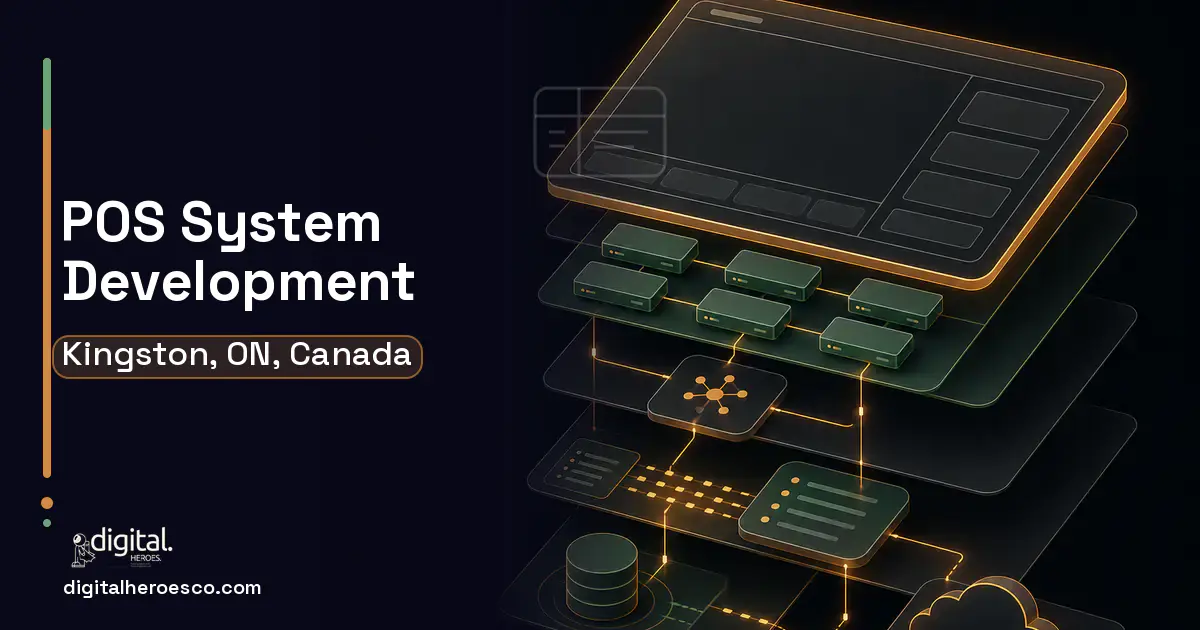 POS System Development product interface illustration for Kingston, ON, Canada.
