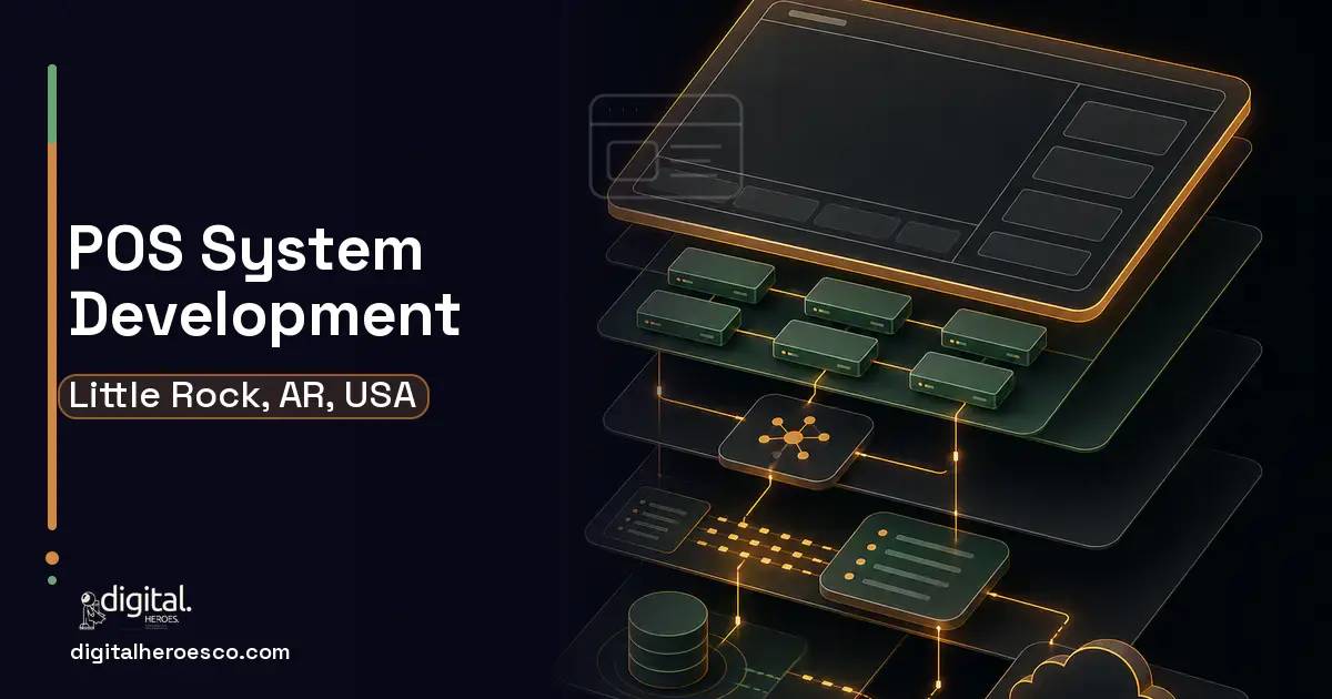 POS System Development product interface illustration for Little Rock, AR, USA.