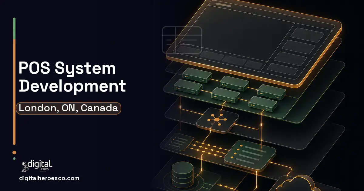 POS System Development product interface illustration for London, ON, Canada.