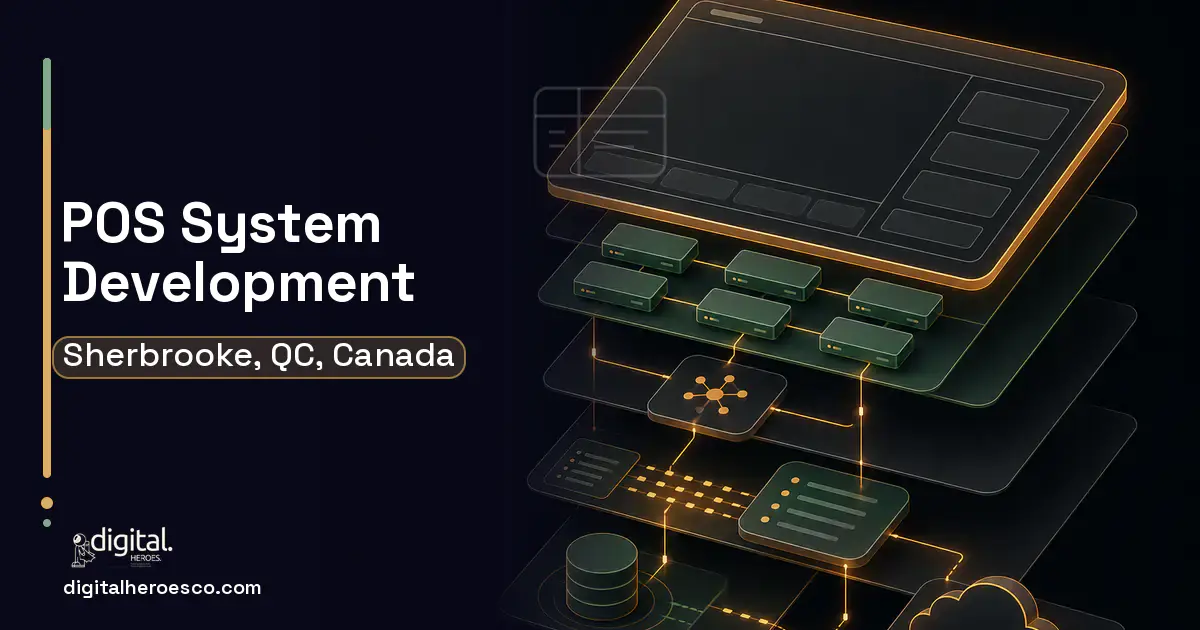 POS System Development product interface illustration for Sherbrooke, QC, Canada.