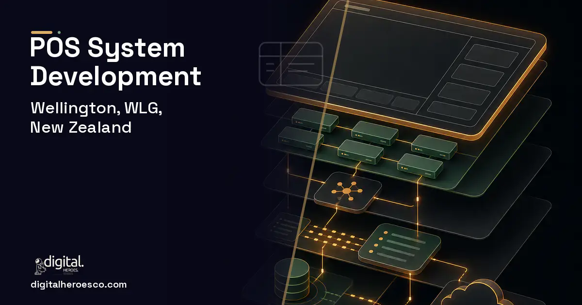 POS System Development product interface illustration for Wellington, WLG, New Zealand.