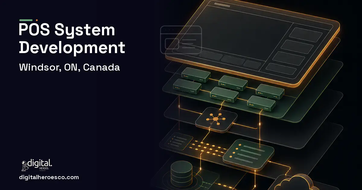 POS System Development product interface illustration for Windsor, ON, Canada.