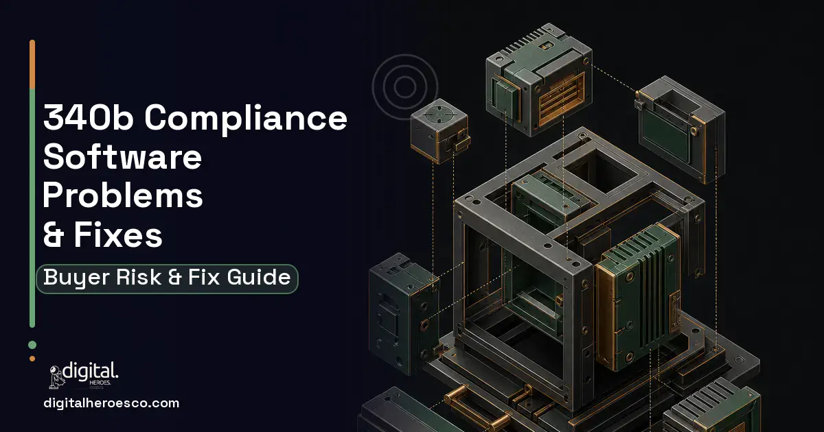 340b Compliance Software software overview illustration showing common problems and fixes.