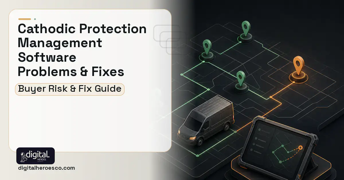 Cathodic Protection Management Software software overview illustration showing common problems and fixes.