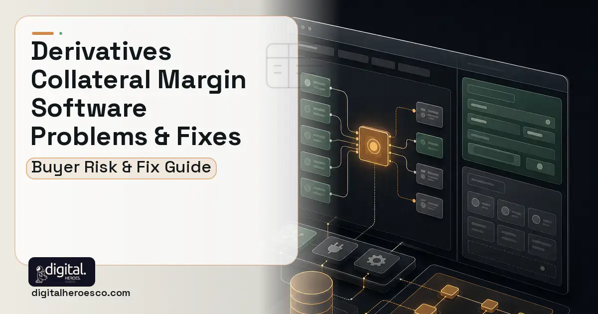 Derivatives Collateral Margin Software product interface illustration showing common problems and fixes.