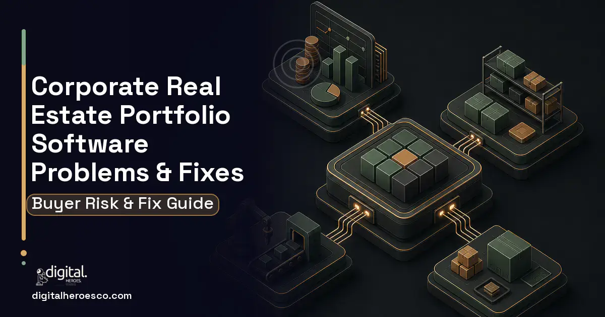Corporate Real Estate Portfolio Software software overview illustration showing common problems and fixes.
