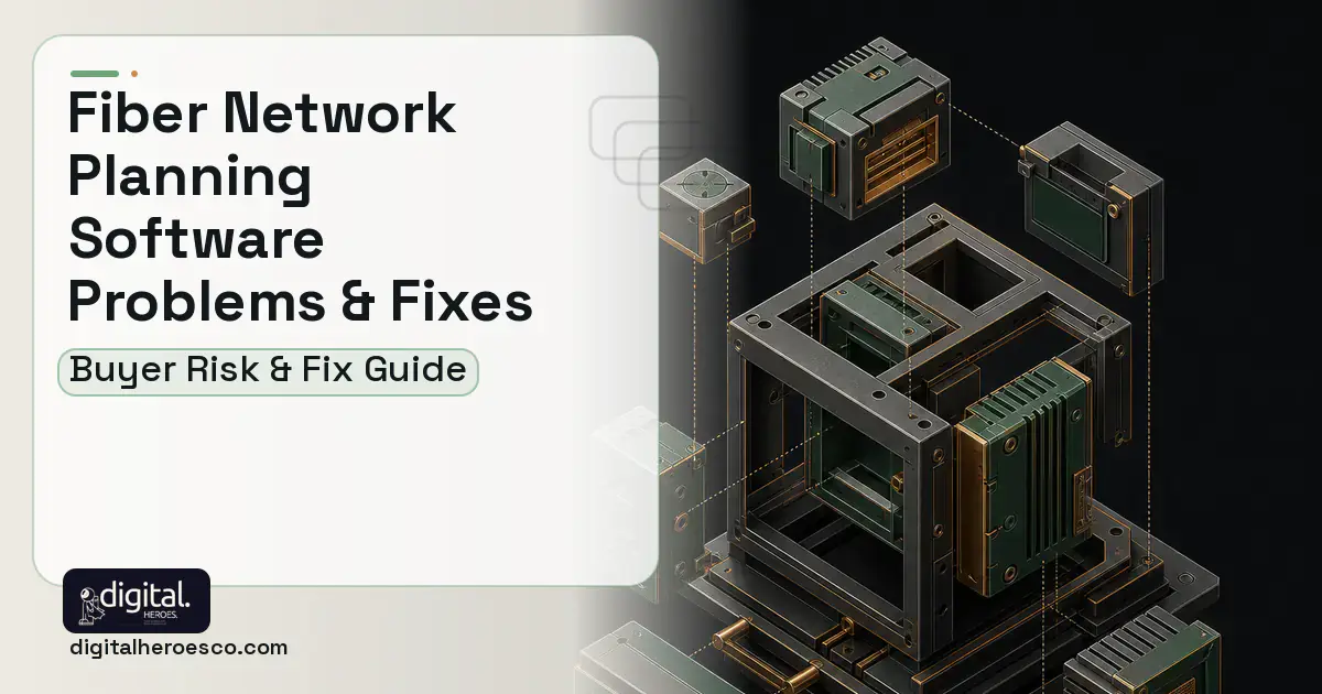 Fiber Network Planning Software software overview illustration showing common problems and fixes.