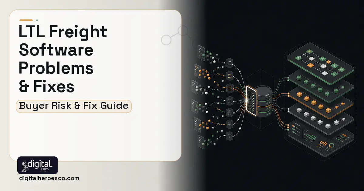LTL Freight Software workflow illustration showing common problems and fixes.
