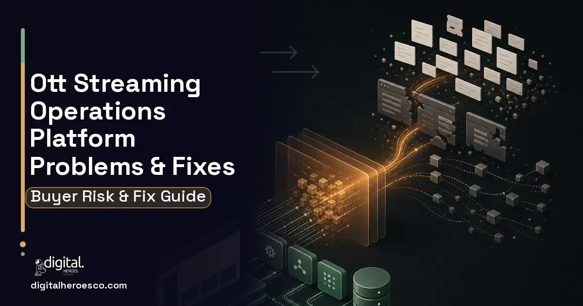 OTT Streaming Operations Platform workflow illustration showing common problems and fixes.