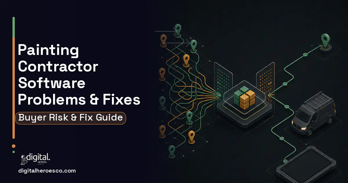 Painting Contractor Software workflow illustration showing common problems and fixes.