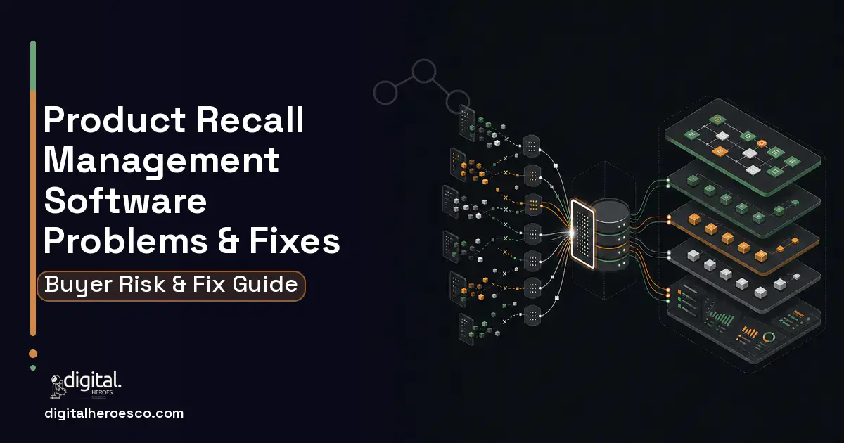Product Recall Management Software workflow illustration showing common problems and fixes.