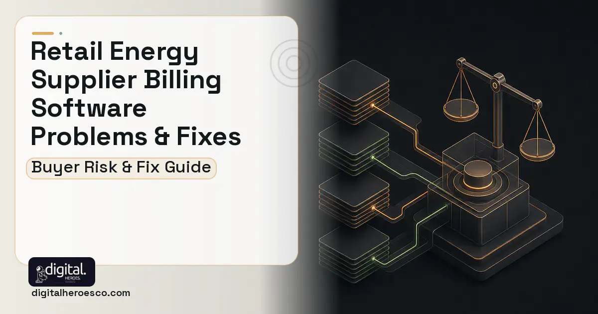 Retail Energy Supplier Billing Software software overview illustration showing common problems and fixes.