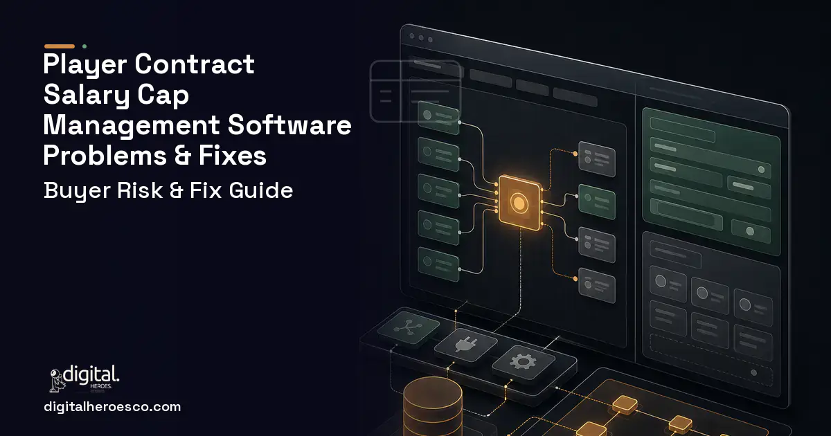 Player Contract Salary CAP Management Software product interface illustration showing common problems and fixes.