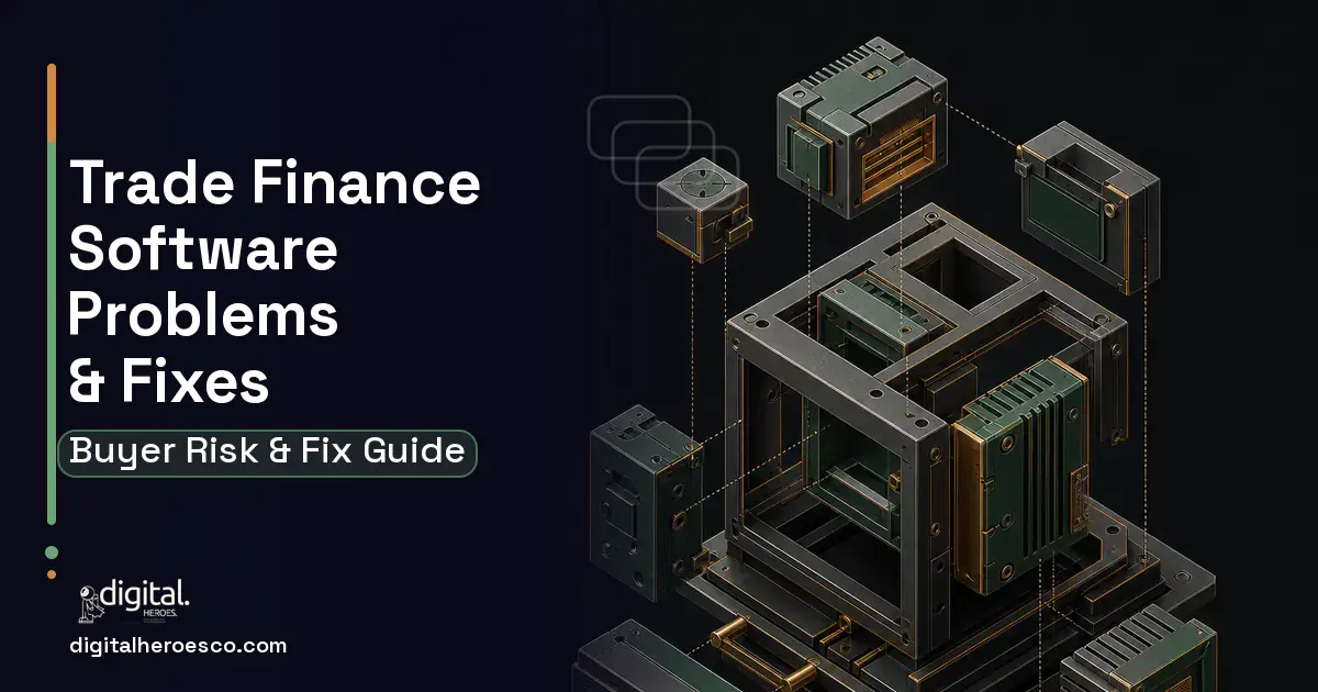 Trade Finance Software software overview illustration showing common problems and fixes.