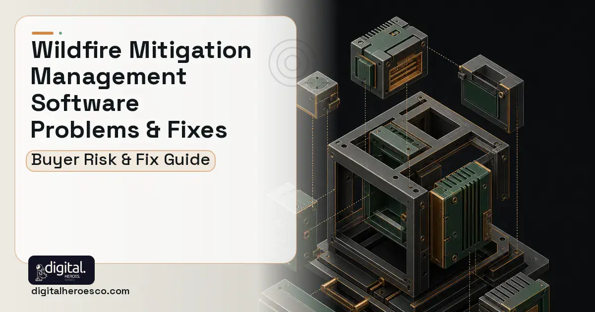 Wildfire Mitigation Management Software software overview illustration showing common problems and fixes.