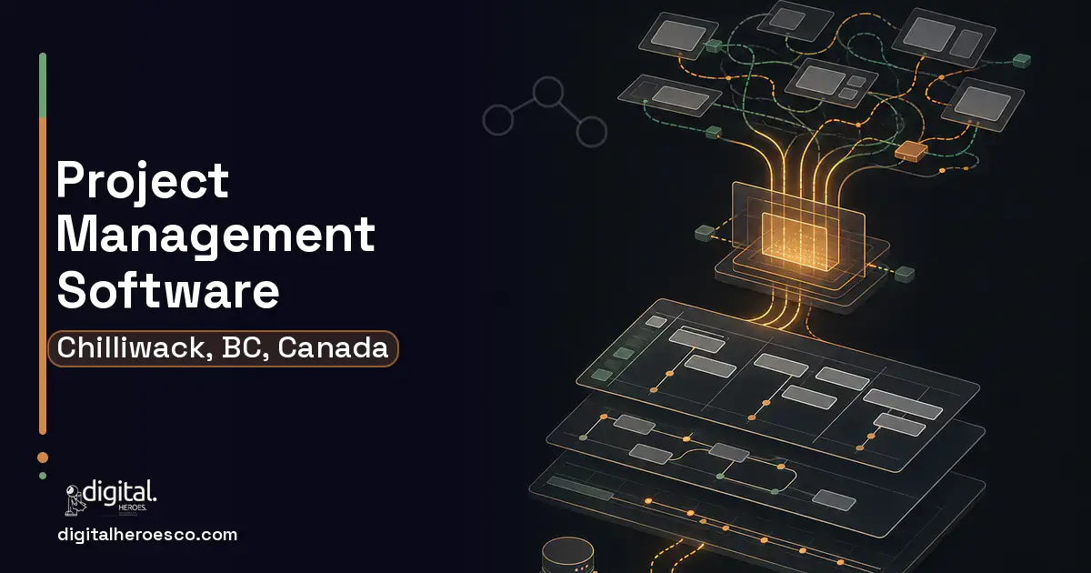 Project Management Software workflow illustration for Chilliwack, BC, Canada.