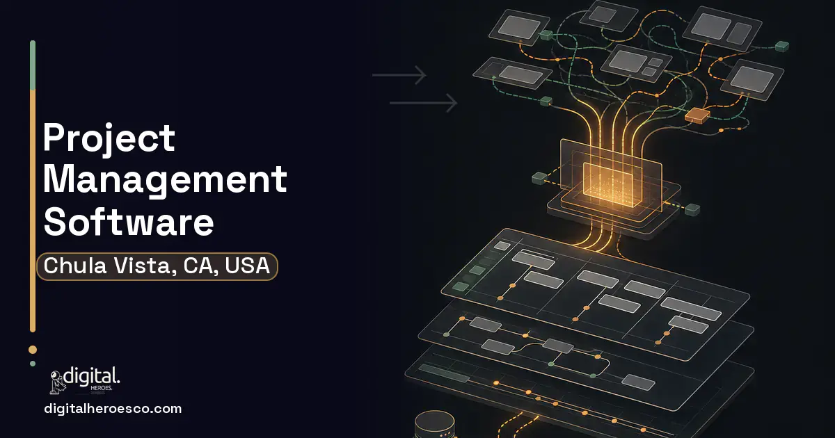 Project Management Software workflow illustration for Chula Vista, CA, USA.
