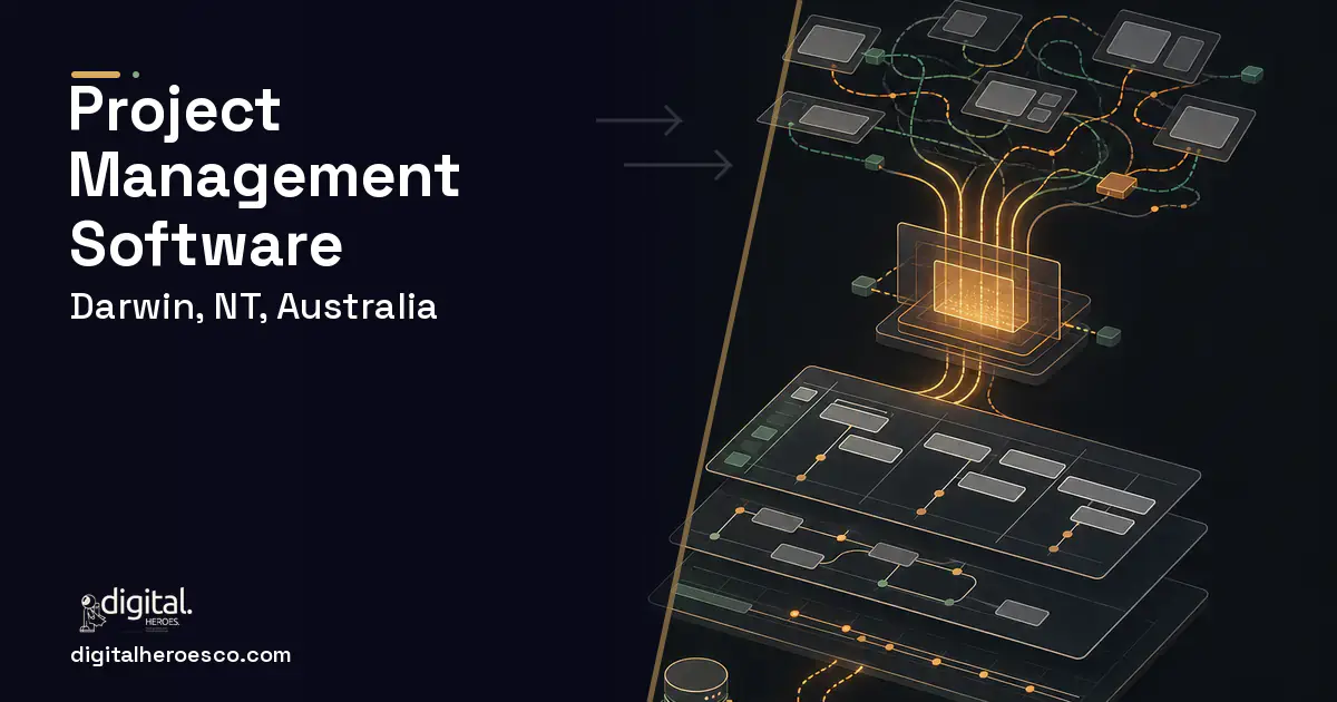 Project Management Software workflow illustration for Darwin, NT, Australia.