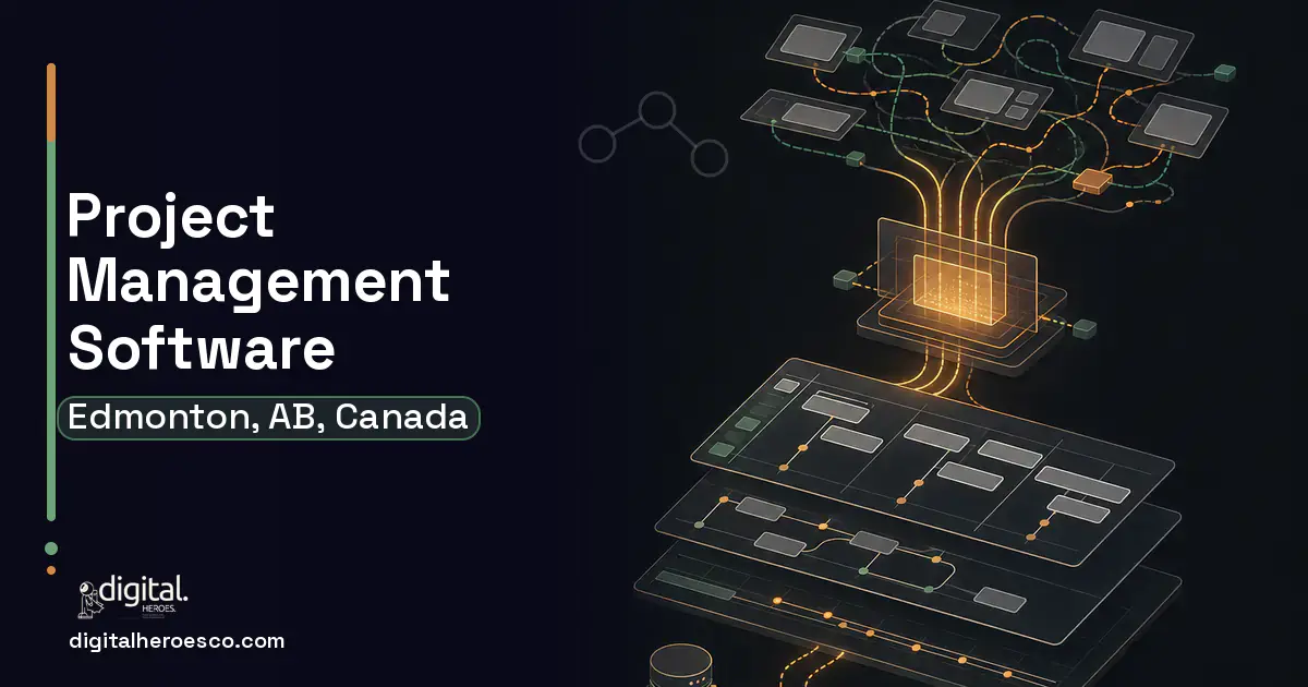 Project Management Software workflow illustration for Edmonton, AB, Canada.
