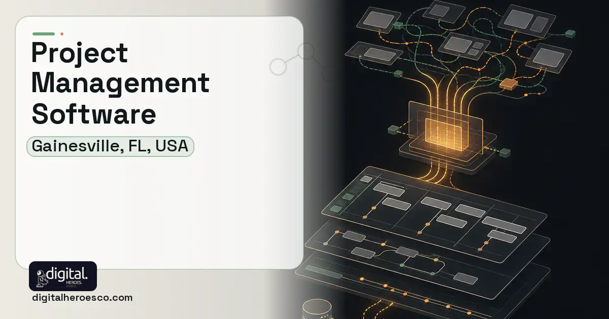 Project Management Software workflow illustration for Gainesville, FL, USA.
