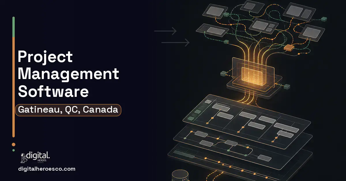 Project Management Software workflow illustration for Gatineau, QC, Canada.