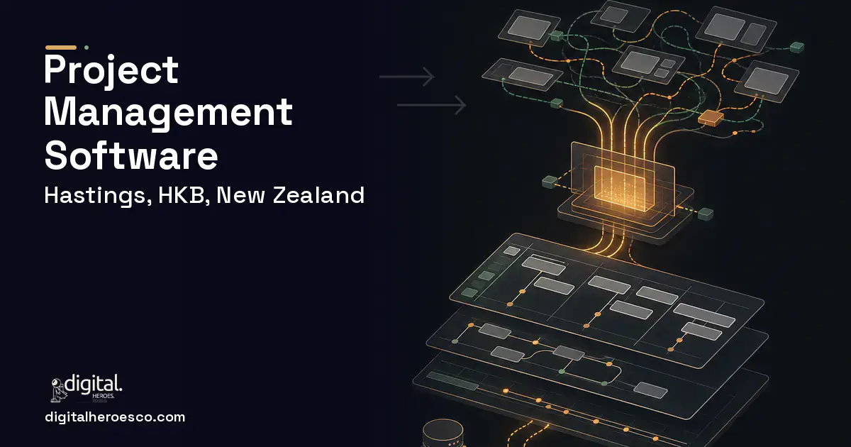 Project Management Software workflow illustration for Hastings, HKB, New Zealand.