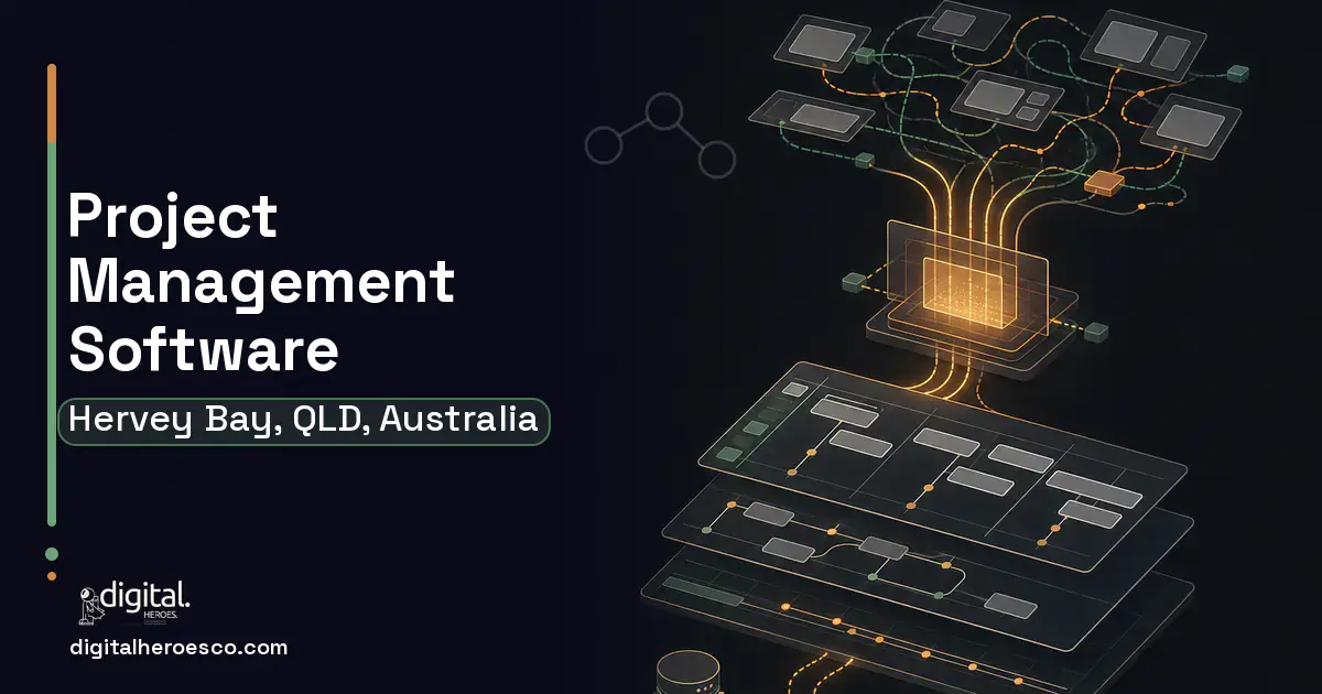 Project Management Software workflow illustration for Hervey Bay, QLD, Australia.