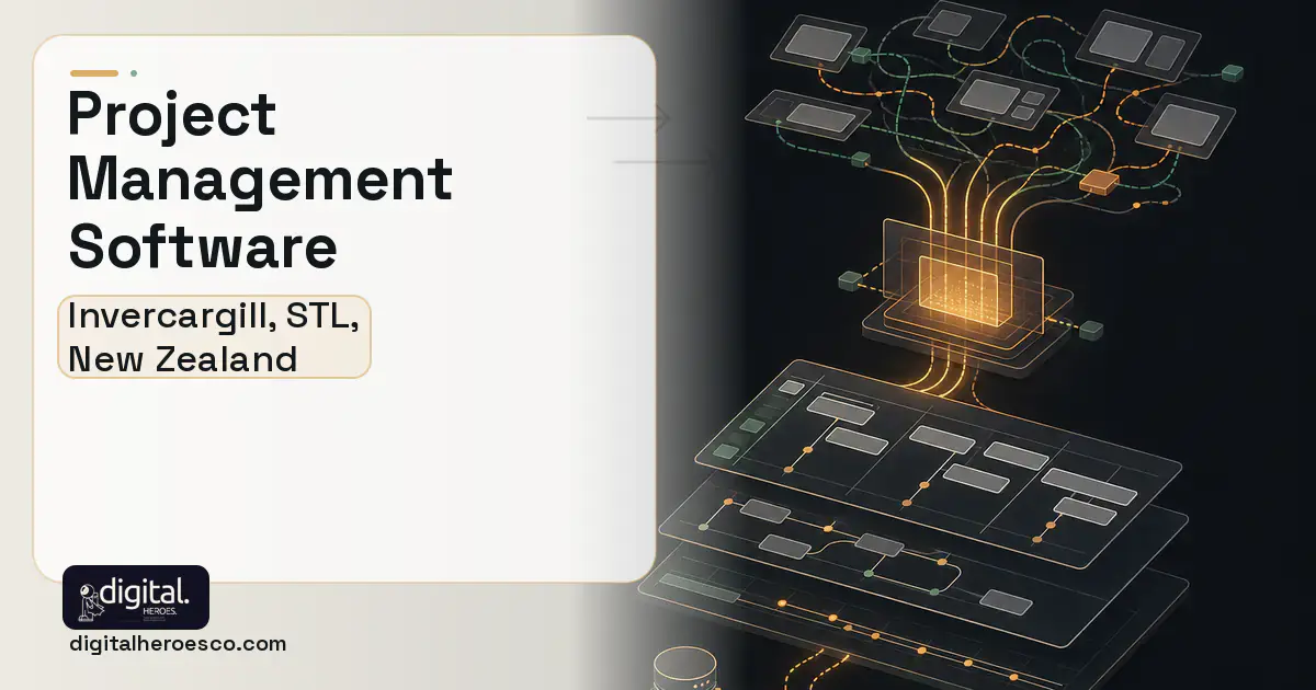 Project Management Software workflow illustration for Invercargill, STL, New Zealand.