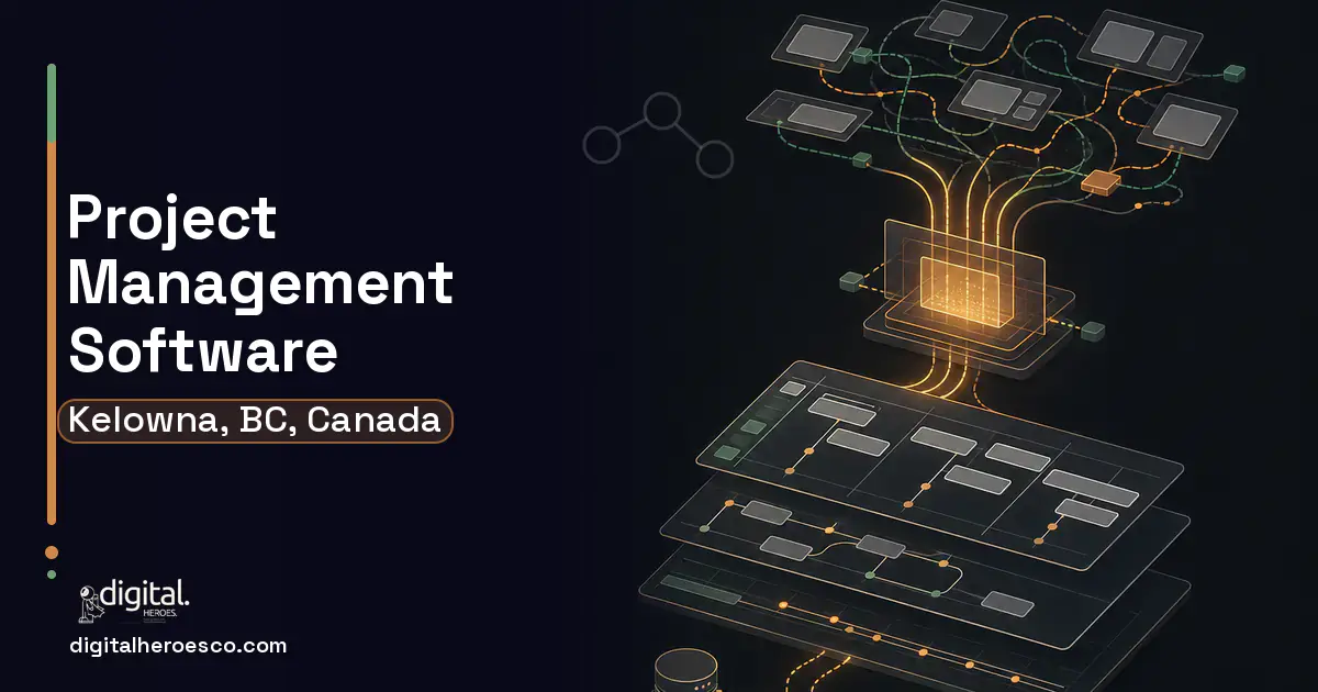 Project Management Software workflow illustration for Kelowna, BC, Canada.