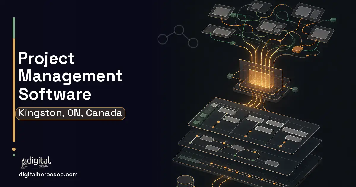 Project Management Software workflow illustration for Kingston, ON, Canada.