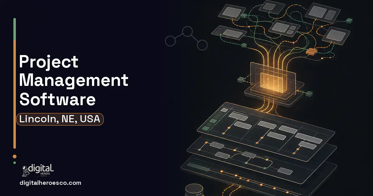 Project Management Software workflow illustration for Lincoln, NE, USA.