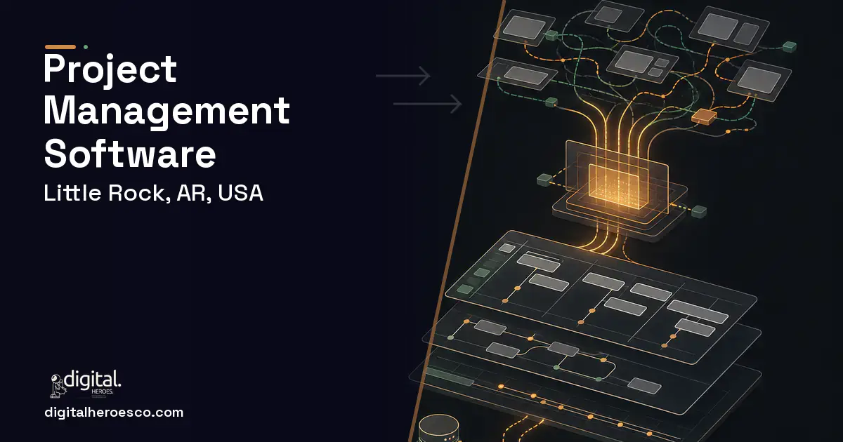 Project Management Software workflow illustration for Little Rock, AR, USA.