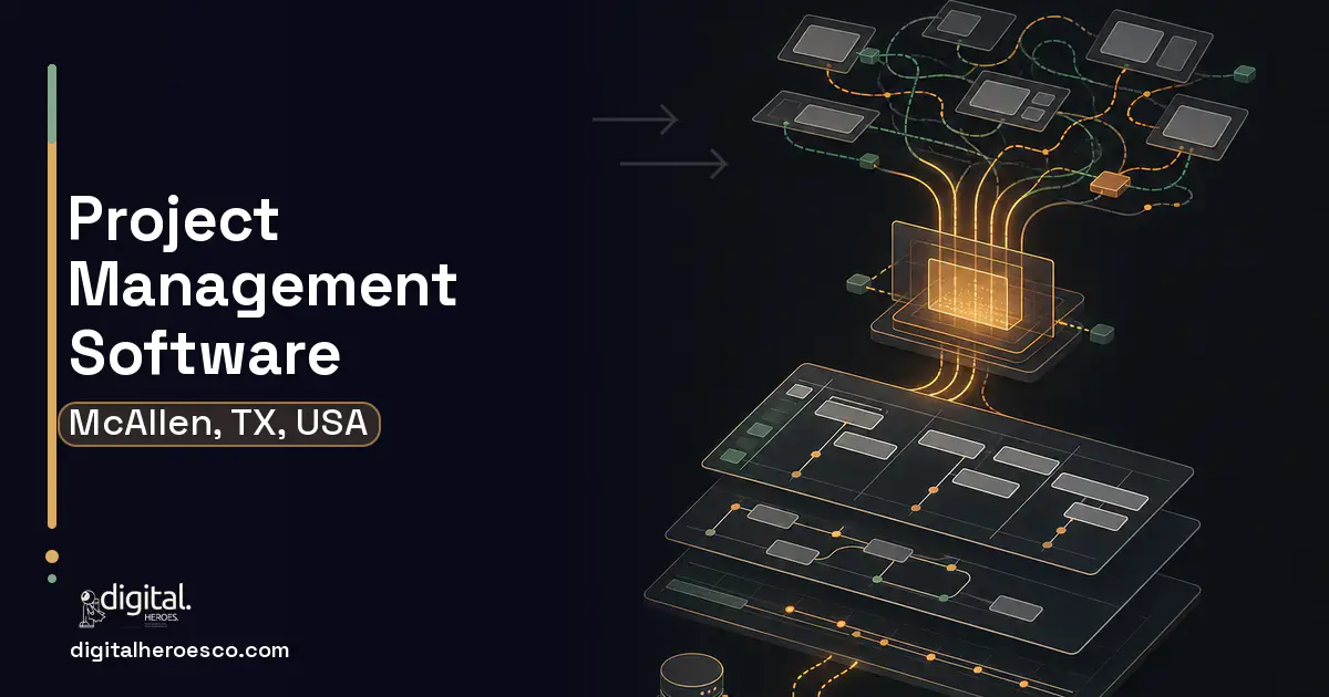 Project Management Software workflow illustration for McAllen, TX, USA.