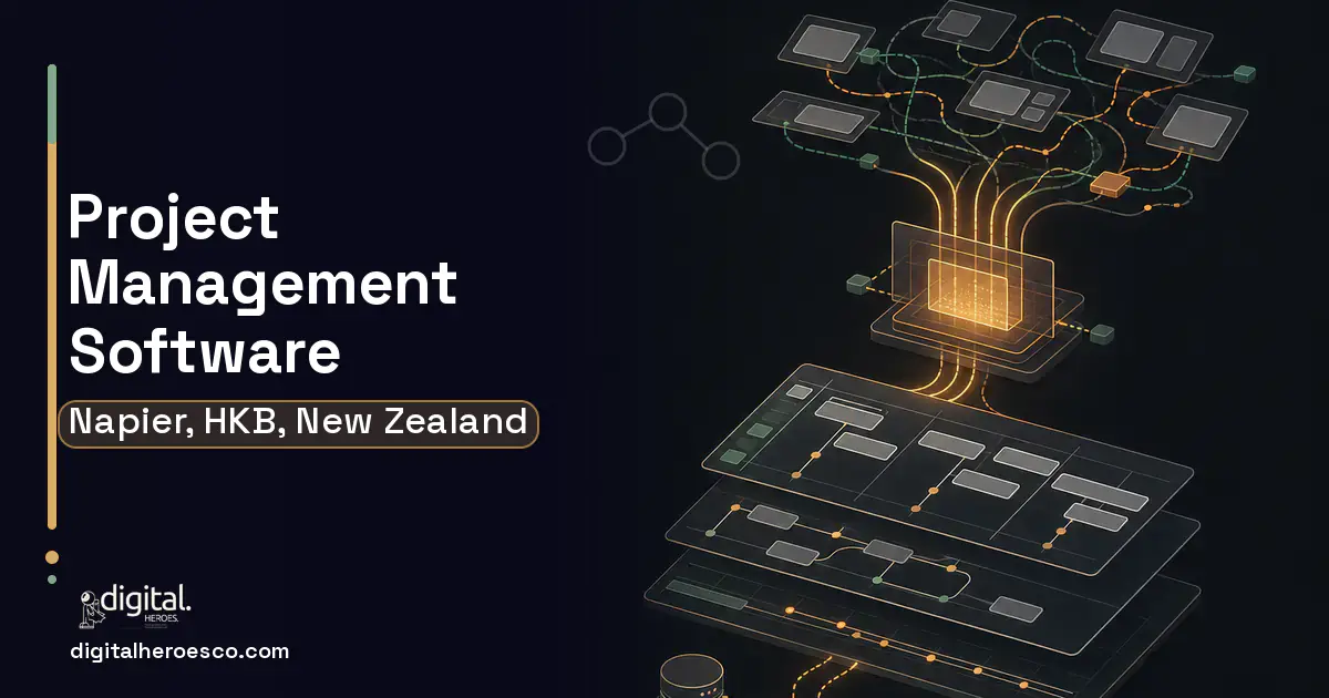 Project Management Software workflow illustration for Napier, HKB, New Zealand.