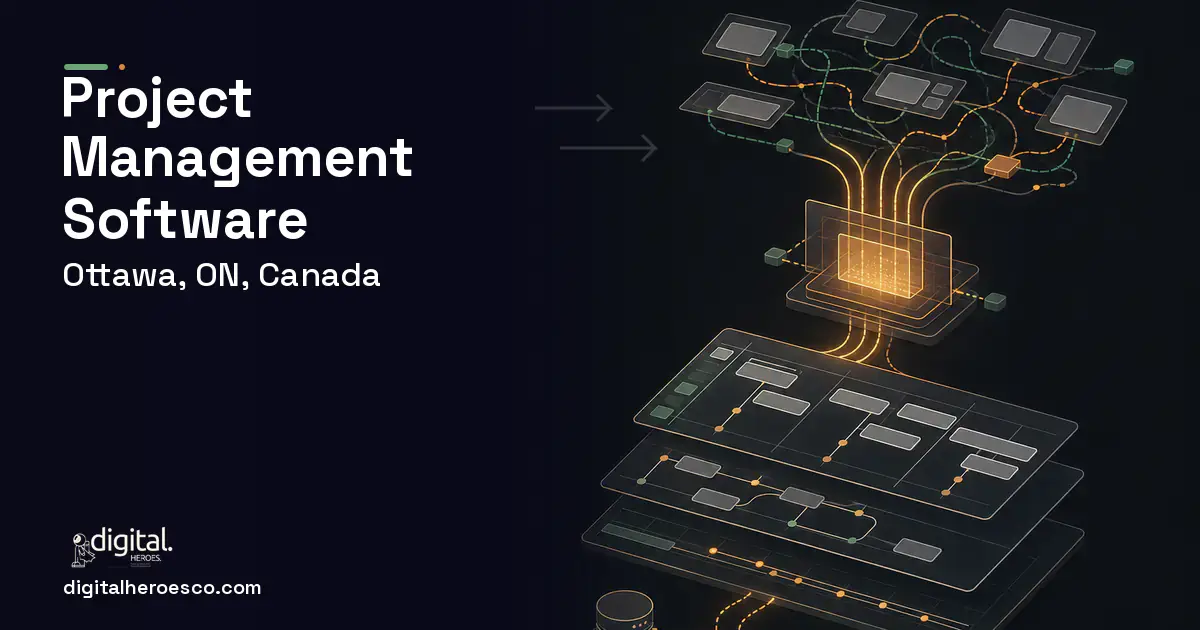 Project Management Software workflow illustration for Ottawa, ON, Canada.