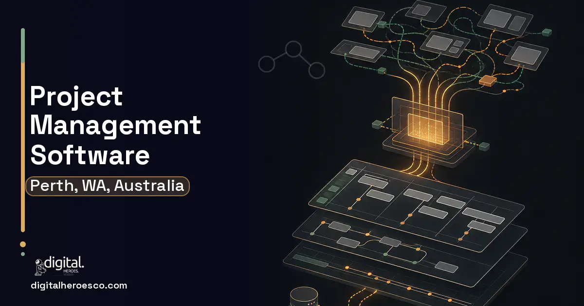 Project Management Software workflow illustration for Perth, WA, Australia.