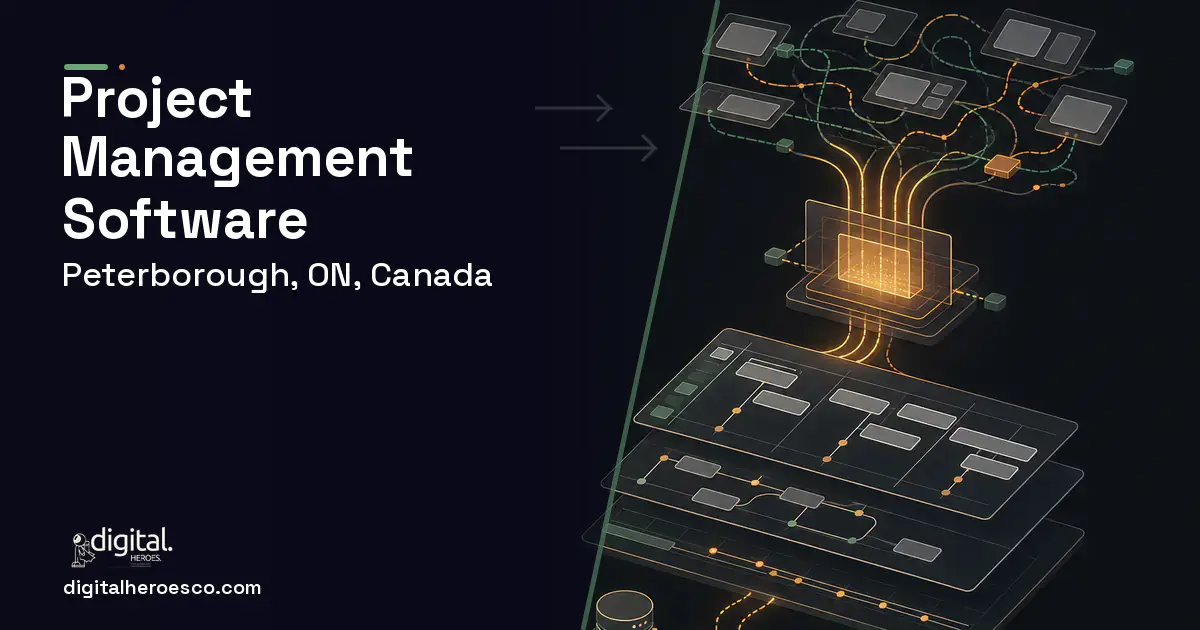 Project Management Software workflow illustration for Peterborough, ON, Canada.