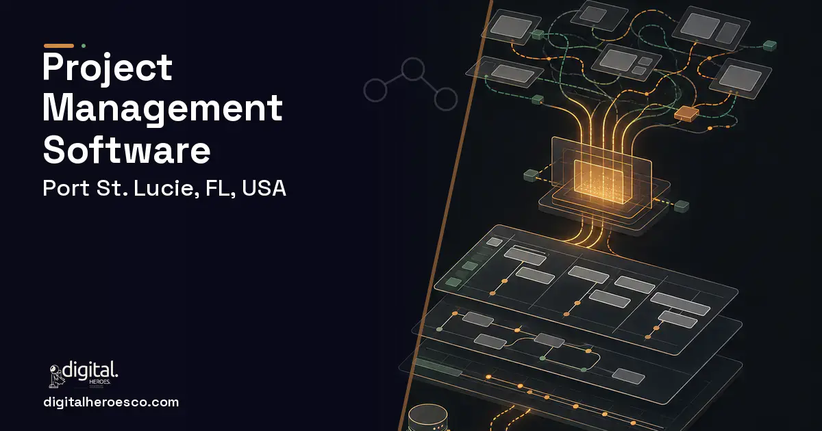 Project Management Software workflow illustration for Port St. Lucie, FL, USA.