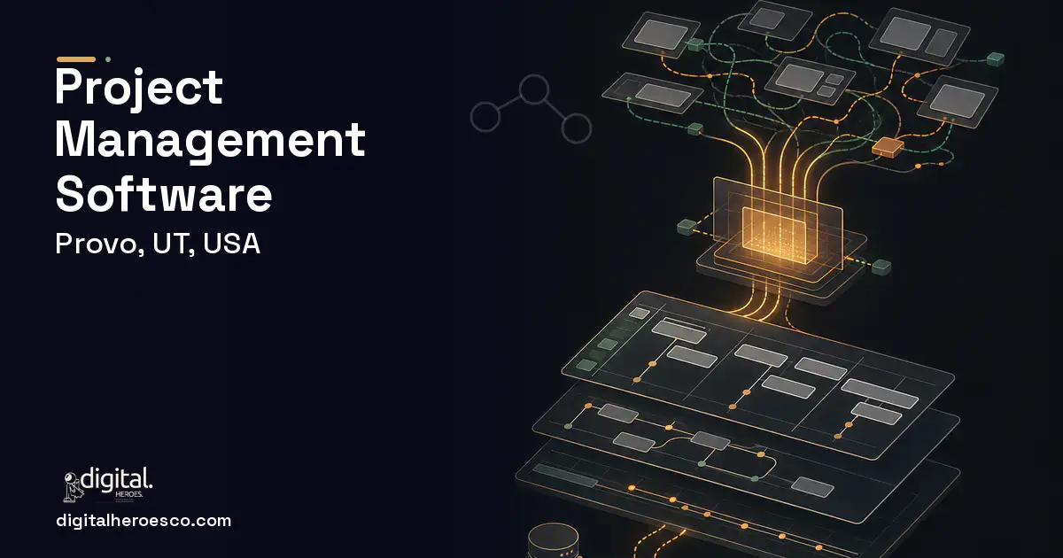 Project Management Software workflow illustration for Provo, UT, USA.