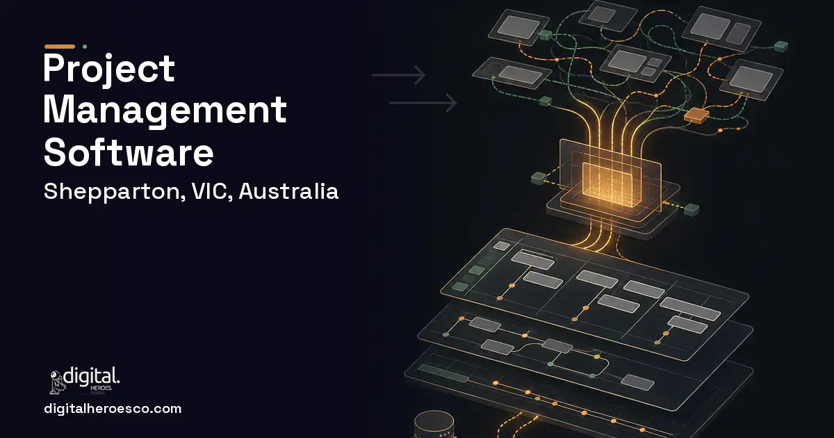 Project Management Software workflow illustration for Shepparton, VIC, Australia.