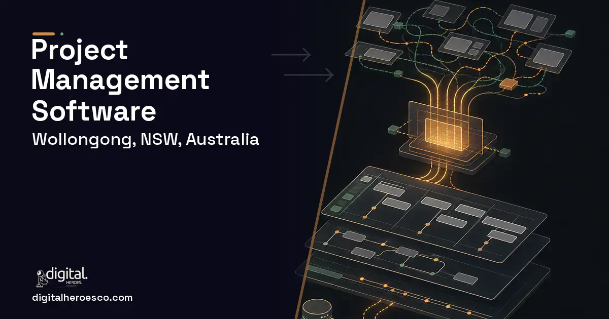 Project Management Software workflow illustration for Wollongong, NSW, Australia.
