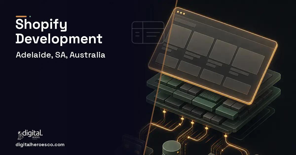 Shopify Development product interface illustration for Adelaide, SA, Australia.
