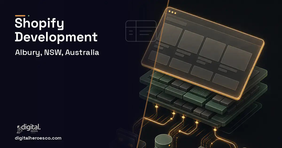 Shopify Development product interface illustration for Albury, NSW, Australia.