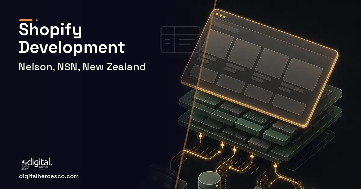 Shopify Development product interface illustration for Nelson, NSN, New Zealand.